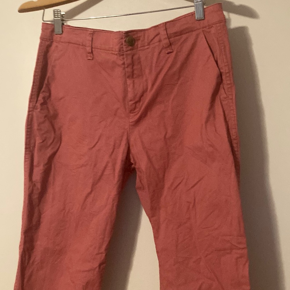 Cropped chinos. Salmon pink. Like new.